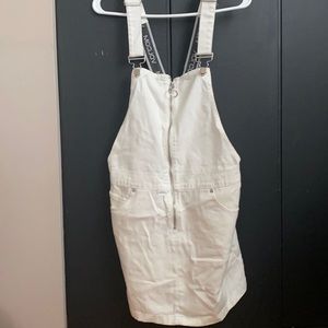 White overall dress